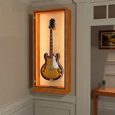 wall mounted guitar display cabinet